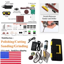 Mini Belt Disc Sander handhel grinder drilling polishing cutting machine 195pcs
