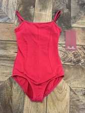 New Mirella Red Camisole Dance Leotard Child 6X-7