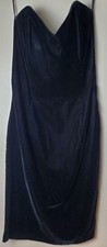 Scott Mcclintock Y2K Strapless Black Velvet Whimsigoth Prom Dress Dark Romantic
