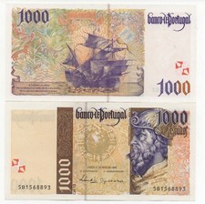PORTUGAL 1000 ESCUDOS 1998 PICK 188 C UNC