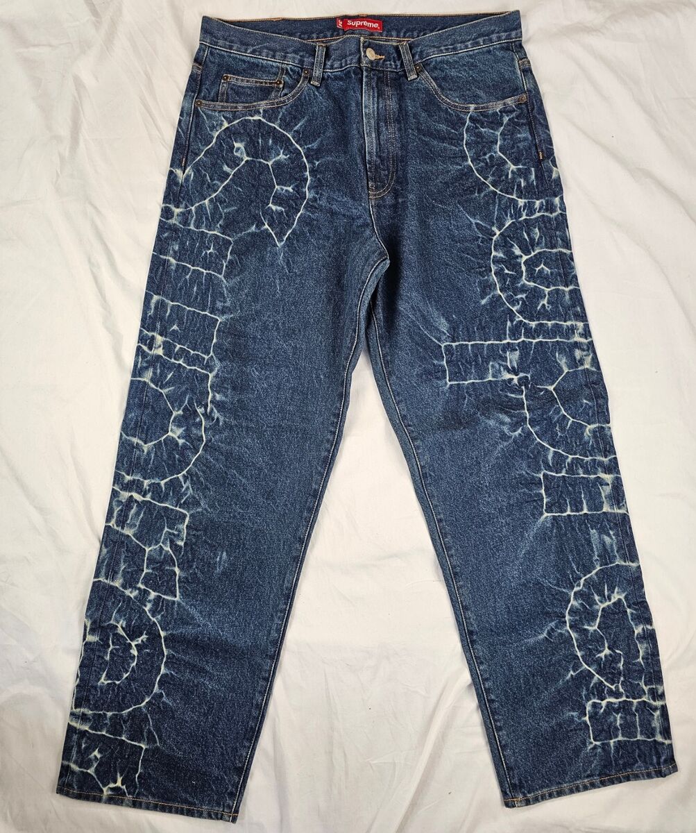 Supreme Shibori Loose Fit Jean Rigid Indigo Blue Denim Size Supreme Shibori Loose Fit Jean Rigid Indigo Blue Denim Size