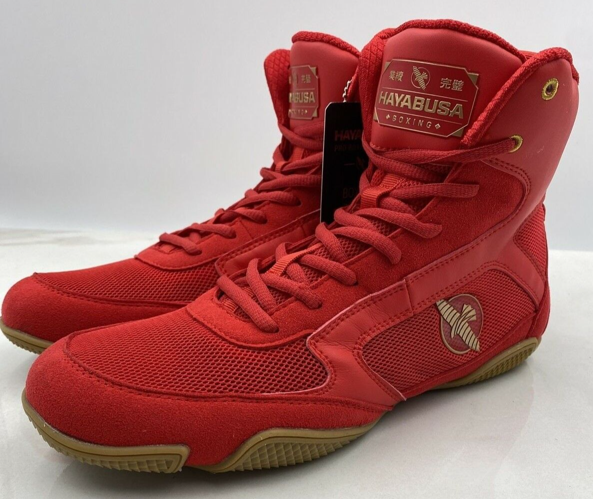 Hayabusa Shoes Men Sz 9 Pro Boxing Shoe Red & Gold Hayabusa Pro Boxing Shoes | Best Boxing & Training Shoes main image 3