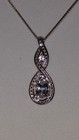 LAST 1” Kay Jewelers Sterling Silver 2 Lab Created White Sapphire Weave Necklace — photo 1