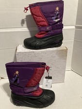 Sorel Disney Frozen Flurry Anna Youth Boots Wild Iris Pink/Maroon Girls Size 4