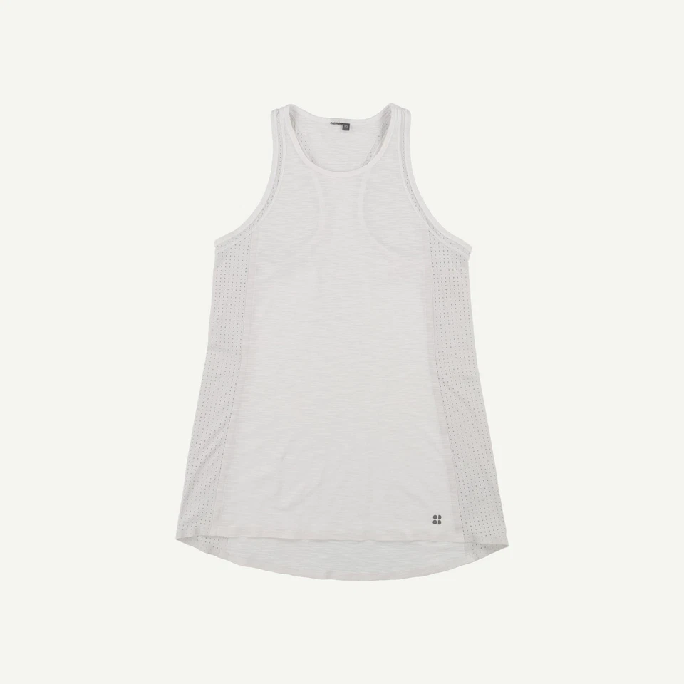 Sweaty Betty Womens White Mixed blend Sleeveless Vest Top Size XS