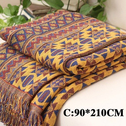 New Cotton Woven Line Blanket Sofa Towel Knitted Blankets Throw On Bed Blanket - Picture 8 of 21
