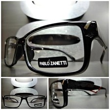 Mens Women CONTEMPORARY MODERN Style Clear Lens EYE GLASSES Black Optical Frame