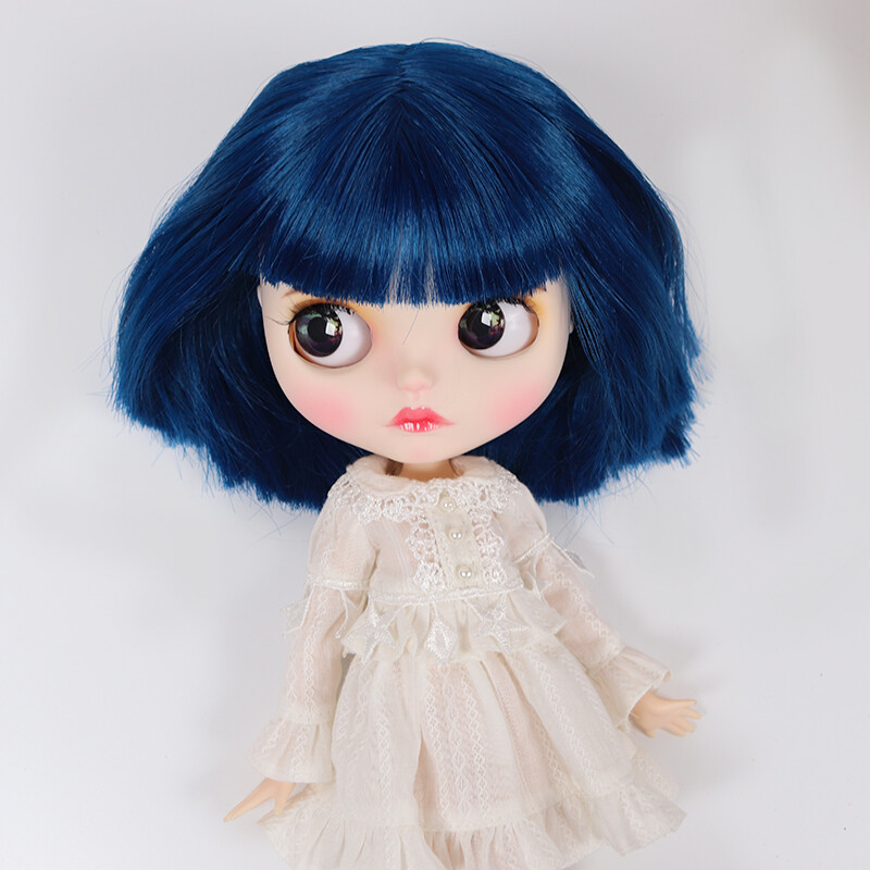 Blythe doll Make up Dudu mouth short blue hair from Factory Joint
