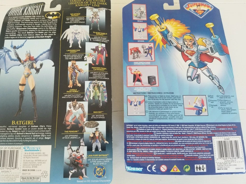 Винтажные фигурки СУПЕРГЁРЛ и БЭТГЁРЛ Kenner 1998 новые нераспакованные - Изображение 2 из 4