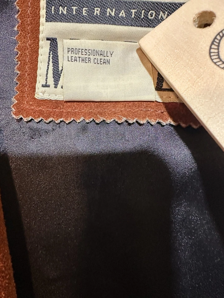 VTG Leather International Male Trucker Jacket Men Brown Pure Suede XL - Image 3 of 4