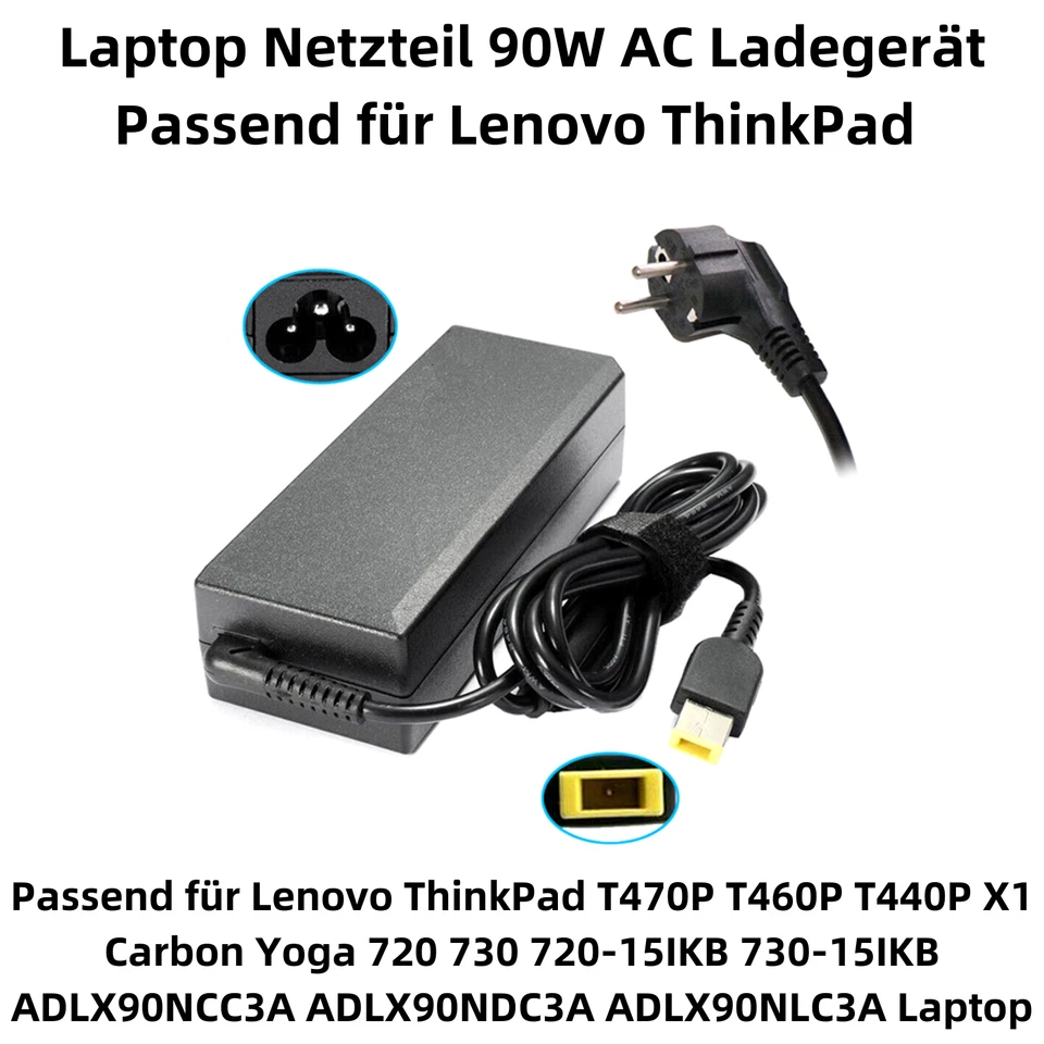 K33C Laptop Netzteil Ladegerät für Lenovo ThinkPad 20V 4,5A 90W 11*4mm ACAdapter - Bild 2 von 4