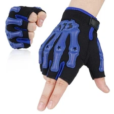 Fingerless Skull Bone Skeleton Gloves Motorcycle Bike Riding Half-Finger Gloves