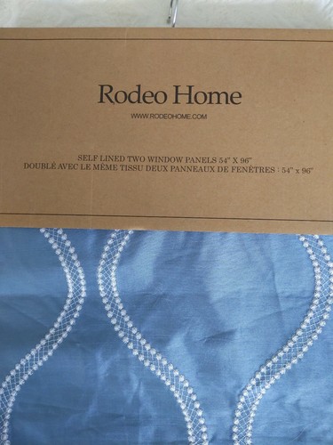 Window Panels Curtains Drapes 1 Set = 2 Panels Blue~Gray Grommets 54x96 - Picture 3 of 4