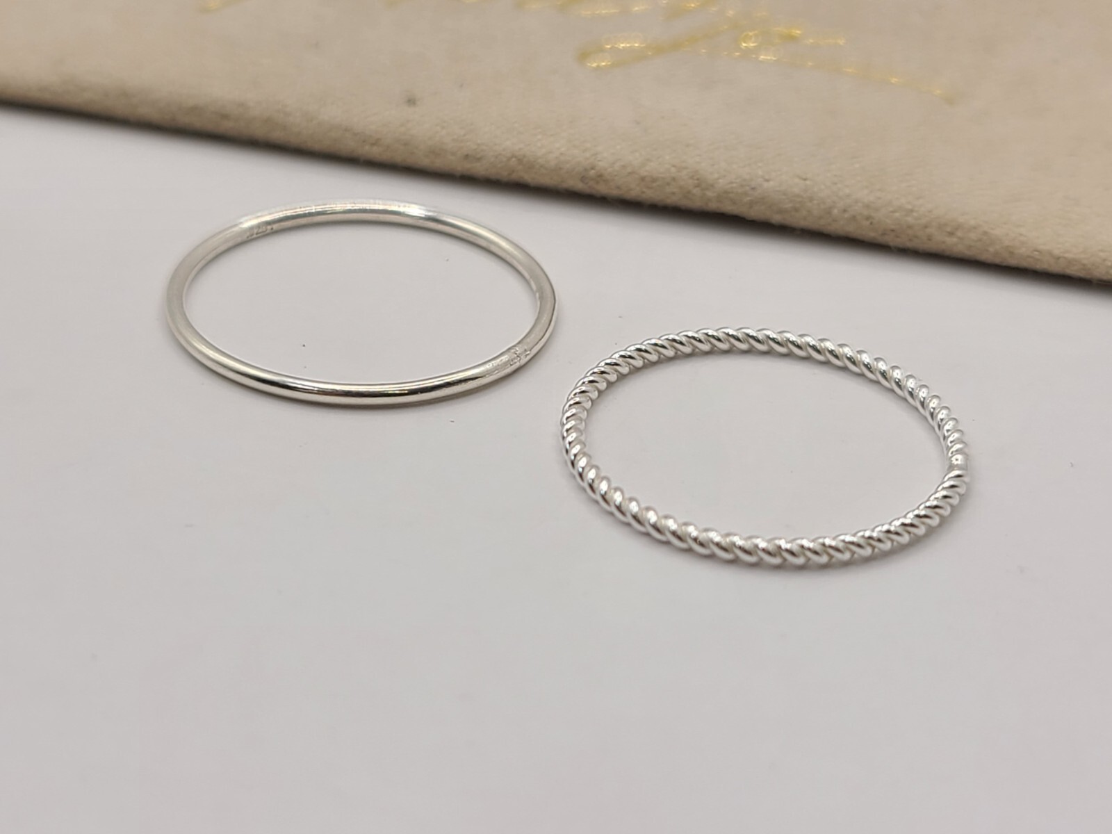 MOD + JO Sterling Silver Stackable Thin Rings sz 6 - image 1