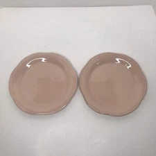 Stoneware Scalloped Salad Plates by Grestel - Portugal - Rustic Farmhouse Pink