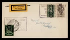 DR WHO 1928 ECUADOR FDC? OVPT COMBO MIXED FRANK GERMANY TO COLOMBIA R41935