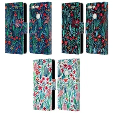 MICKLYN LE FEUVRE WATERCOLOUR GARDEN LEATHER BOOK WALLET CASE FOR GOOGLE PHONES