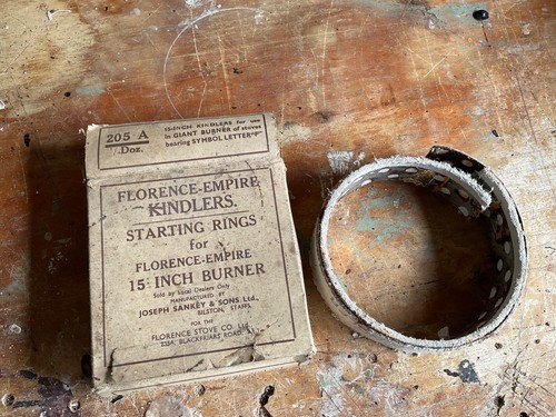 VINTAGE FLORENCE EMPIRE COOKER KINDLER  STARTING RING JOSEPH SANKEY & SONS