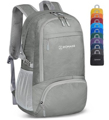 Lightweight Packable Backpack 30L Foldable Water Resistant Daypack Silver