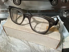 Vtg NOS PAI Horn Rim Safety Glasses Adjustable Arms Side Shields Parts Associate