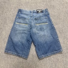 Y2K Southpole Jean Shorts Men's 34 Embroidered Skater Baggy Light Wash Blue