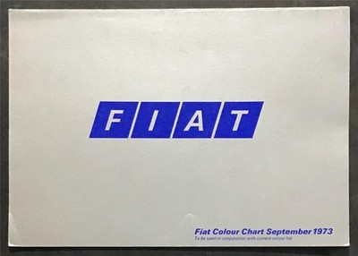 FIAT Car Colour Exterior Paint Chart Sept 1973-74 #100M 973