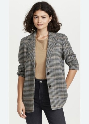 Madewell Dorset Plaid Wool Blend Blazer Size XL Women Oversized Academia Preppy