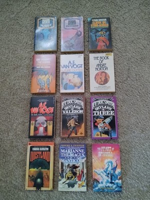 Vintage Sci-Fi Fantasy Paperback Book Lot Of 12 Daw,Ace,Berkley 1960s-1990s
