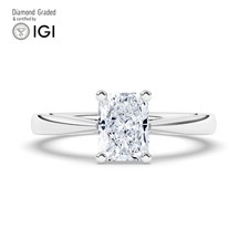 Radiant Diamond Engagement Ring Platinum Labgrown 3 Ct Solitaire