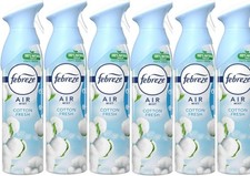 6x Febreze Air Freshener Spray - Air Mist Cotton Fresh, 6 x 300ml, Odour Fighter