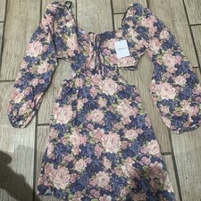 Forever 21 Women's Floral Small Minidress Long Sleeve