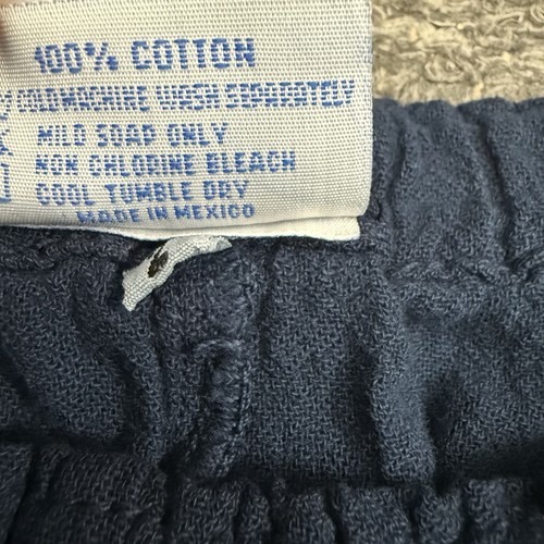 Oh My Gauze Wide Leg Pants Women 2 Large Navy Blue Pull On Lagenlook Crop Beach - Picture 4 of 11