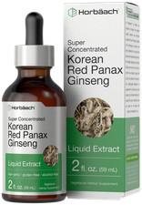 Korean Red Ginseng  2 fl oz Liquid Extract  Panax  Vegetarian  by Horbaach