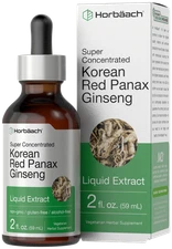 Korean Red Ginseng | 2 fl oz Liquid Extract | Panax | Vegetarian | by Horbaach