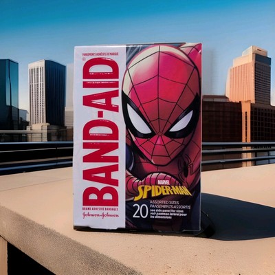 Band-Aid Brand Adhesive Bandages Featuring Marvel Spiderman Assorted Sizes 20 CT