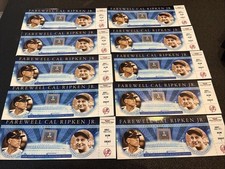 2001 BASEBALL~LOT OF 10~9/30 YANKEE STDM CAL RIPKEN JR “FAREWELL” TICKETS~GEHRIG