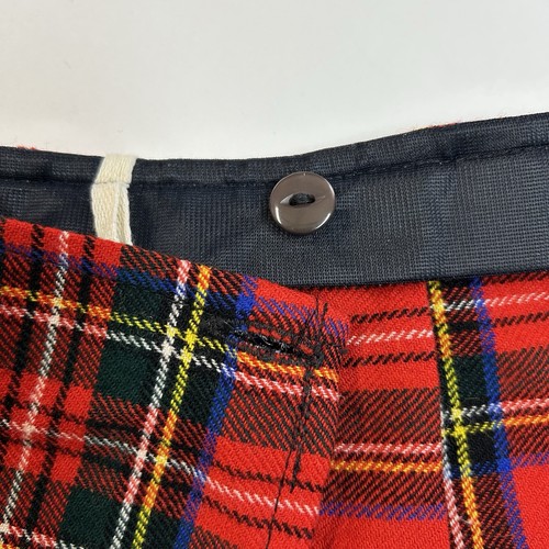 Vtg Triminghams Bermuda Youth 12 Red Plaid Royal Stewart Wool Pleated Wrap Skirt - Picture 6 of 8