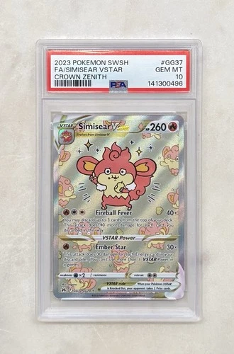 PSA 10 2023 POKEMON SWORD & SHIELD CROWN ZENITH #GG37 FULL ART SIMISEAR VSTAR
