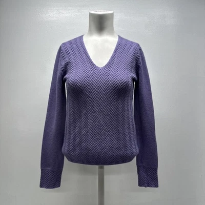 Loro Piana Cashmere Sweater V-Neck Jumper Knit Long Sleeve Top Size 40 US Small
