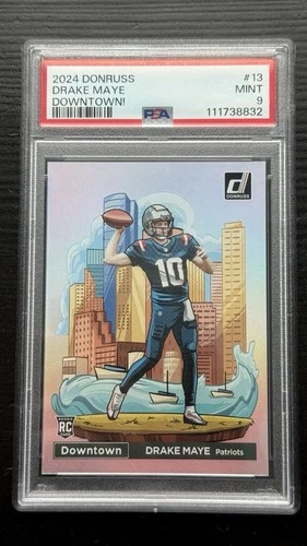 2024 Panini Donruss - Downtown! Drake Maye #13 (RC) PSA 9