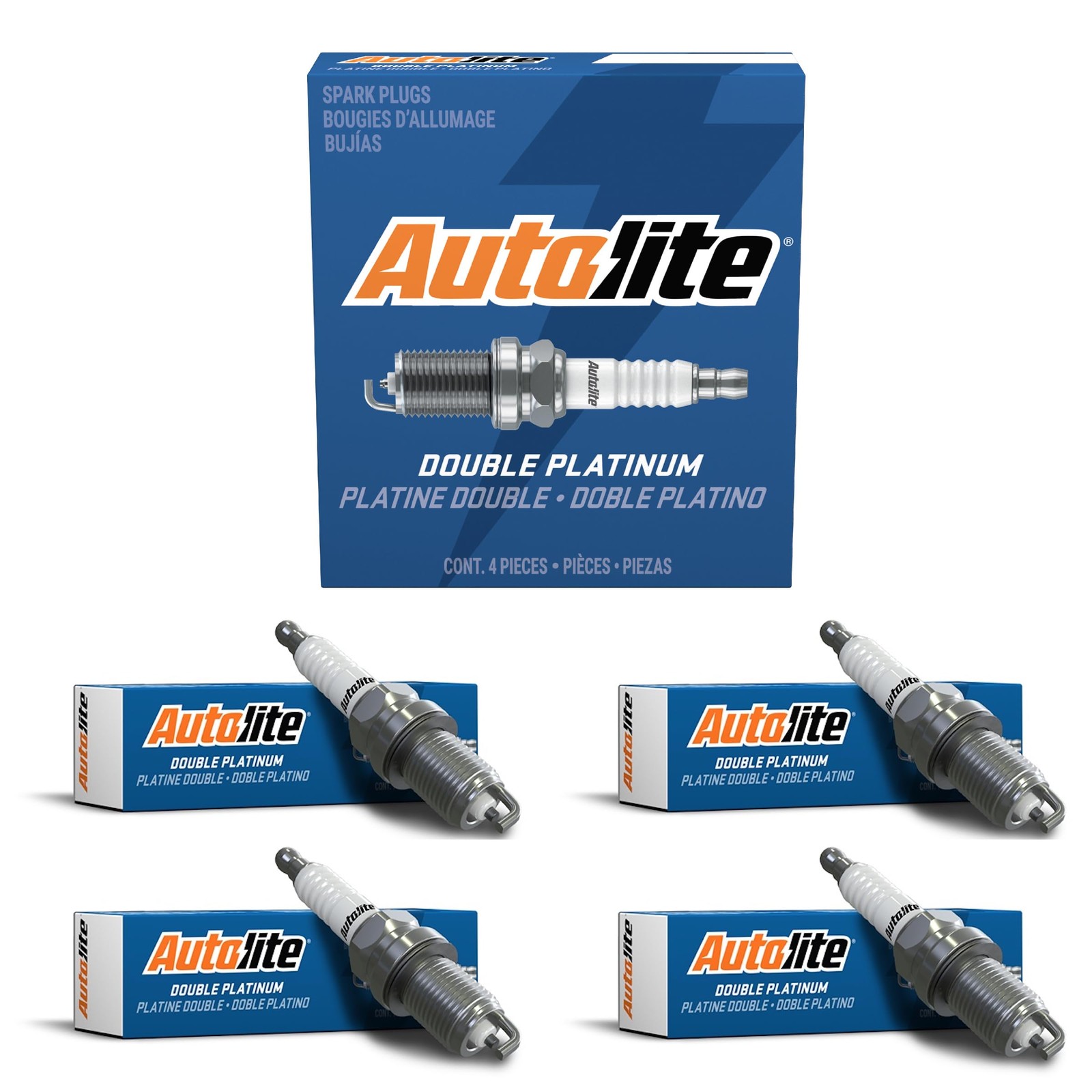 Double Platinum Automotive Spark Plugs - 4 Pack Replacement Set