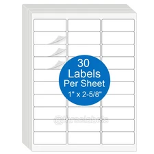 1" x 2-5/8" Address Labels Sticker Paper for Laser/Ink Jet Printer 2.625 x 1 US