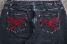 Raw Blue Black Denim Shorts Baggy Wide-leg Goth Emo Men 40x14 Y2K VTG