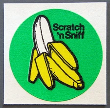 Vintage 3M Matte Scratch and Sniff Sticker BANANA