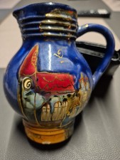 Handbemalter kleiner Krug  Keramik.  Sammlerstück von Sibylle Traub ,12cm× 10cm