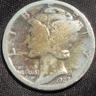 1927-P US Mercury Dime Silver Coin - AG (About Good) condition
