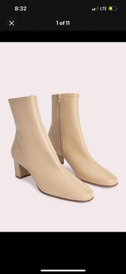 BY FAR SOFIA KRAFT NAPPA LEATHER ANKLE BOOTS 39/ US Women 9