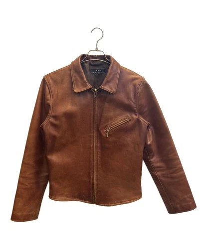 RAW Leather Jacket Men's Size Free Brown - product listing photo