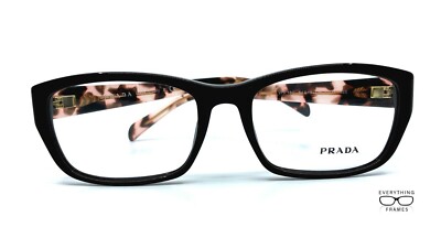 Prada PR18O DHO-1O1 Chocolate Brown Eyeglasses New Authentic 54