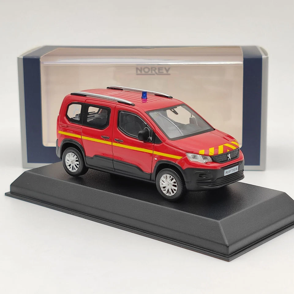 1/43 Norev Peugeot Rifter 2019 Pompiers Red Diecast Models Car Christmas Gift - Image 2 of 4